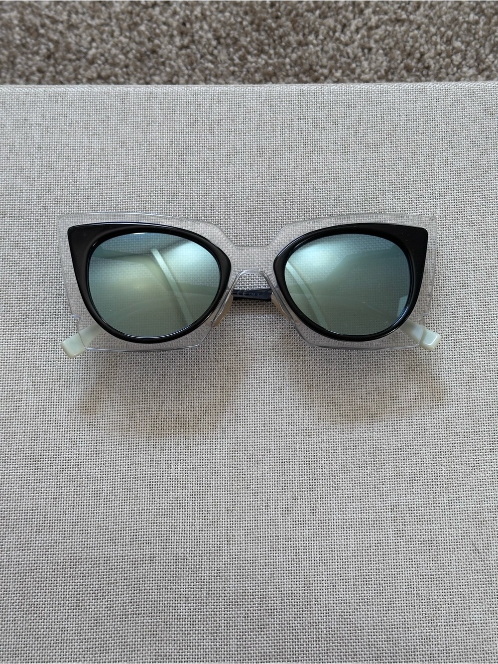 Authentic Fendi Sunglasses in Black with Green Mirrored Lenses